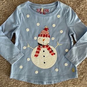 Joules sequin Snowman Long sleeve shirt